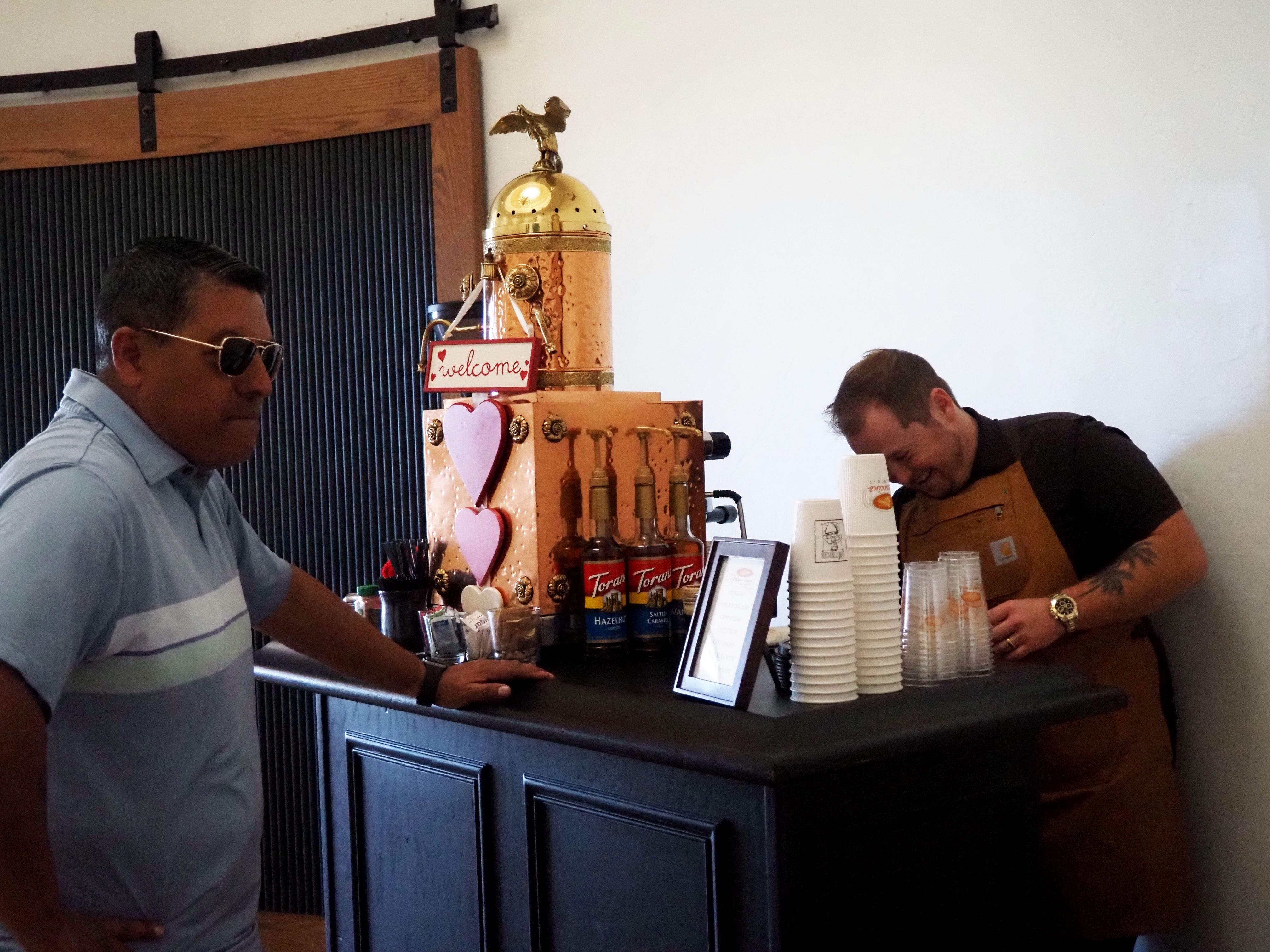 Barista Guy Serving — The Cappuccino Express Cappuccino Bar